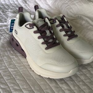 Skechers Bobs Women's Cream and Purple Sneakers